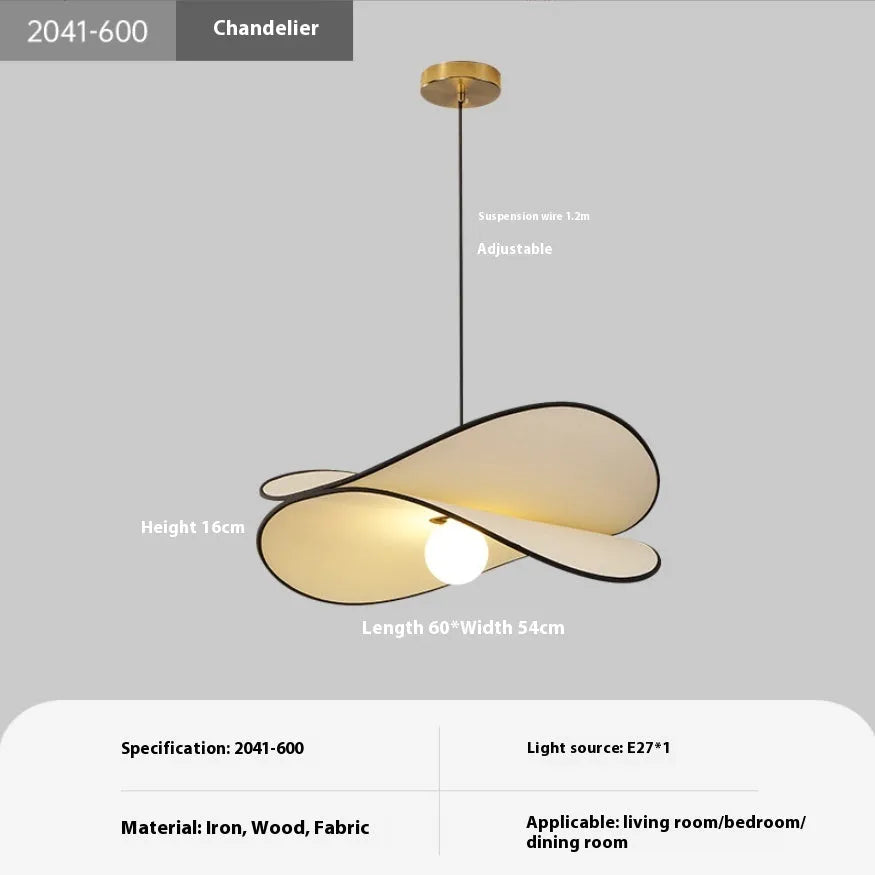 French artistic style fabric potato chip chandelier pendant light with modern simplicity design