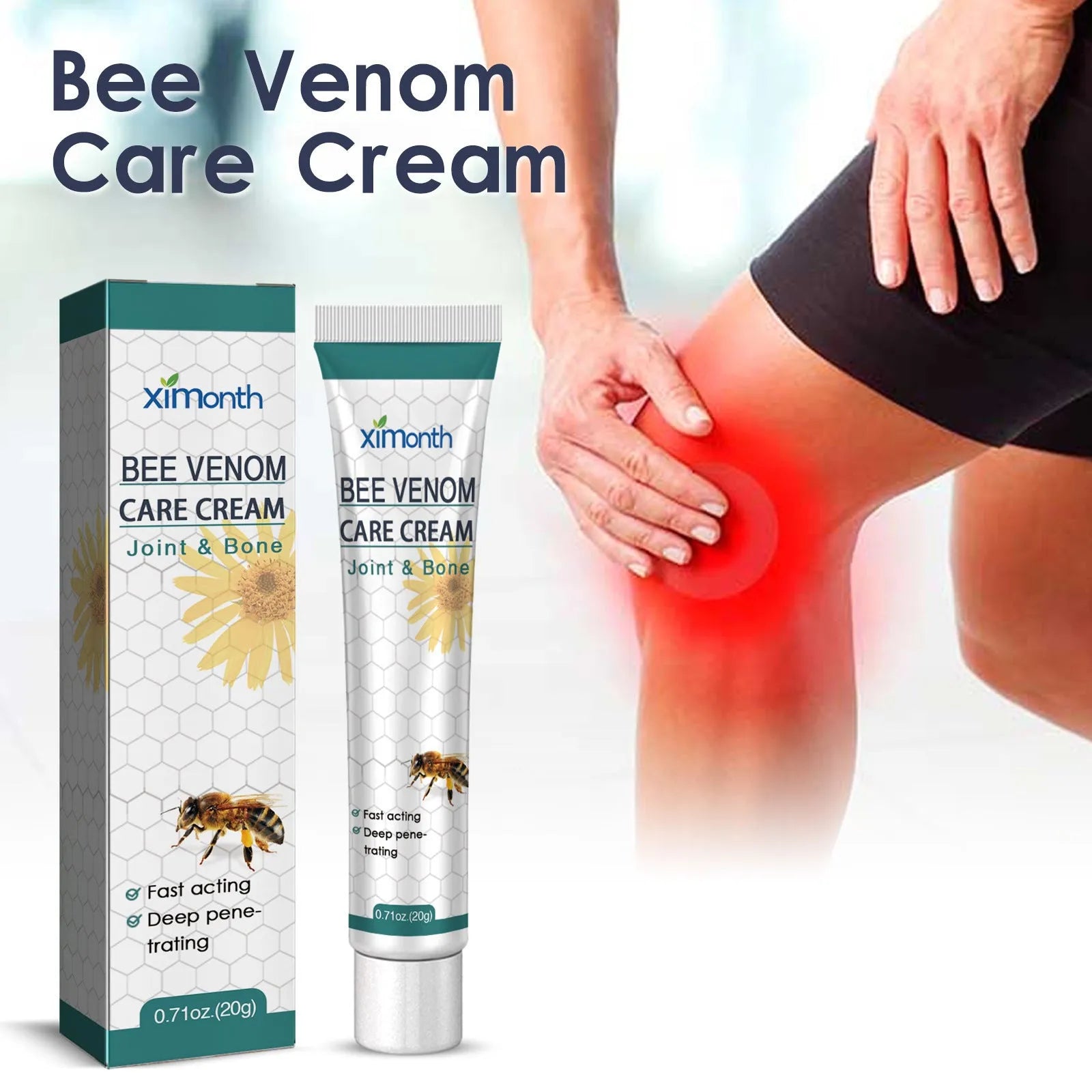 A 20g tube of joint pain massage cream for topical application.