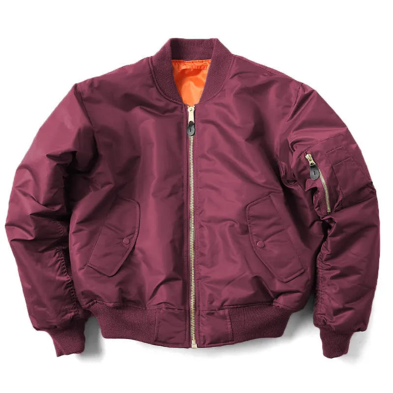 Men's American workwear pilot cotton-padded jacket in loose fit with double-sided nylon construction