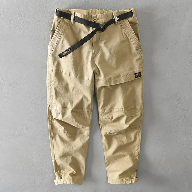 Men's casual cotton overalls with elastic waist in four colour options