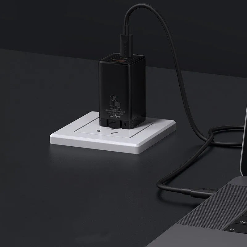 White 12V fast charger with USB and Type-C ports for lithium battery devices