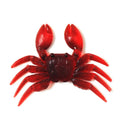 PVC soft crab fishing lure measuring 8cm in brown and red colour variations