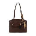 Large PU handbag with crocodile pattern and sewing thread detail in horizontal square shape