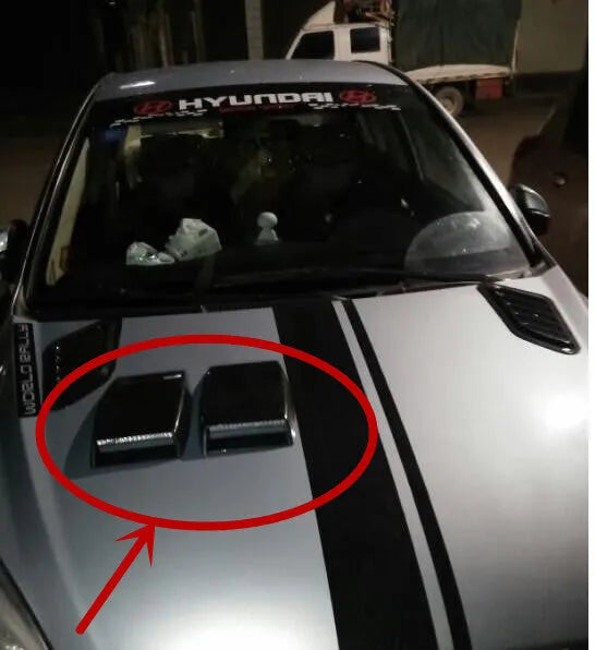 Black, silver, and white ABS plastic decorative car air vent with 260mm length