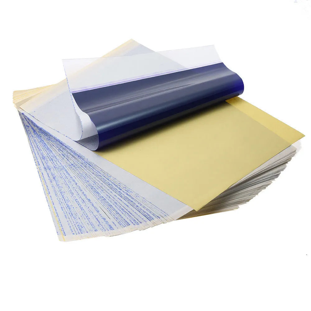 A4 quadruple copy tattoo transfer paper sheets with transfer paste gel for stencil creation
