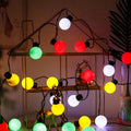 Solar-powered retro decorative string lights for festival tents with black wiring and LED lamps