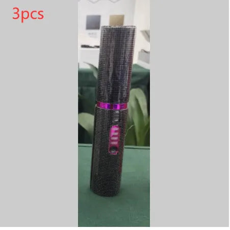2-in-1 electric USB hair straightening brush with ceramic coating in green