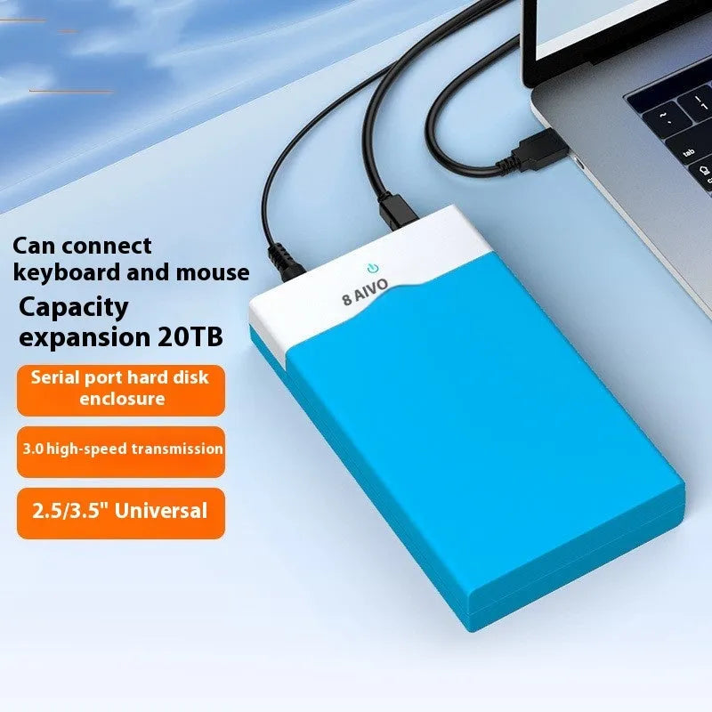 USB 3.0 hard disk enclosure for 3.5-inch SATA drives with slide cover design in multiple colour options