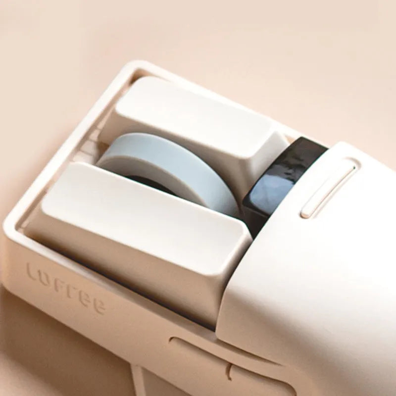 Xiaoqiao tofu colour wireless mouse with ergonomic design showing DPI adjustment button and scroll wheel