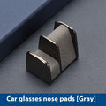 Zinc alloy car glasses clip with leather pad in choice of colours for dashboard or visor.