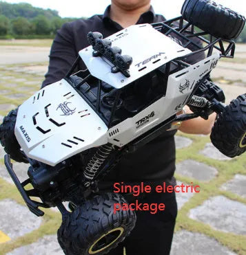 Black and silver 4WD remote control off-road climbing car with 2.4G wireless controller