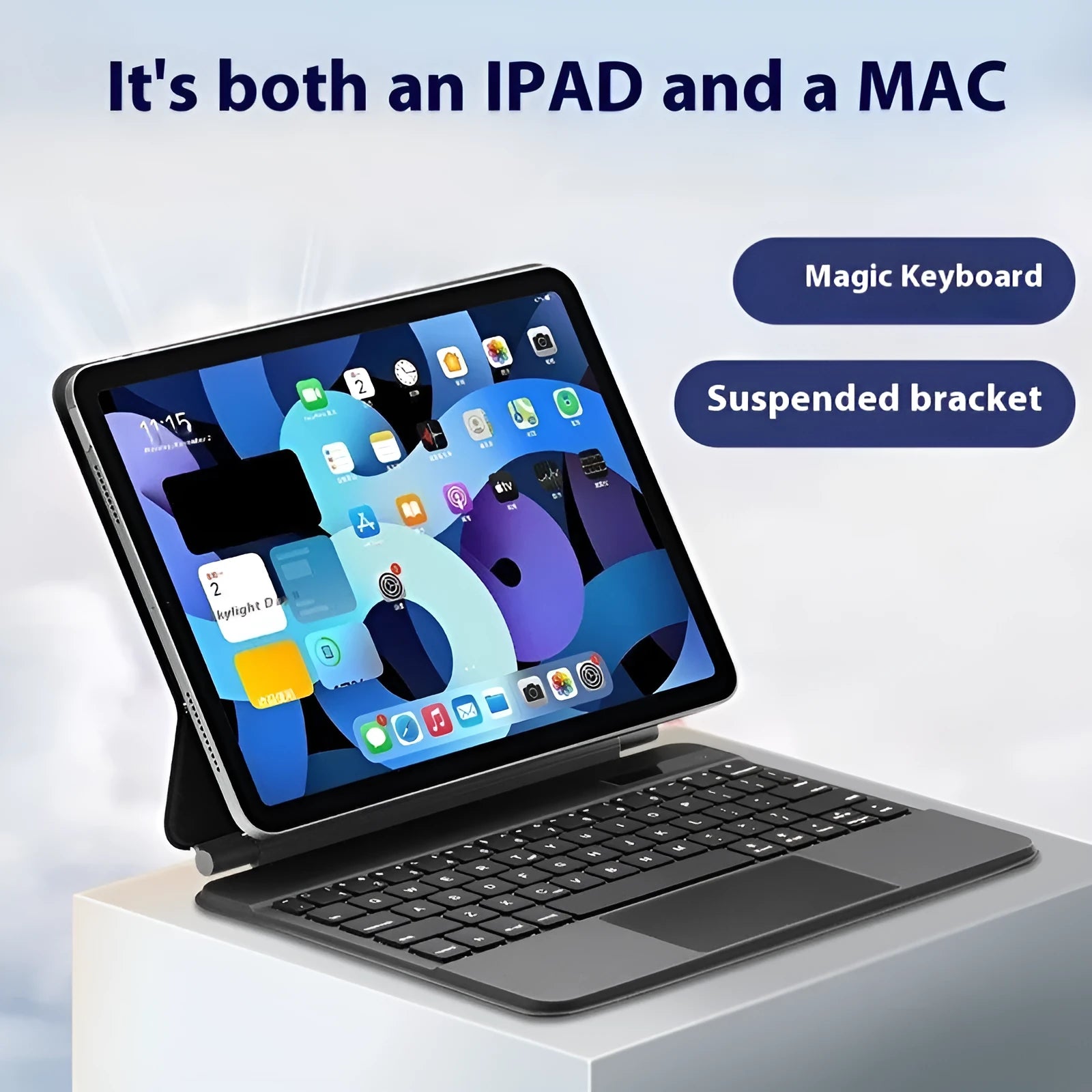 Magnetic suction iPad keyboard case with Bluetooth and 11-inch protective cover