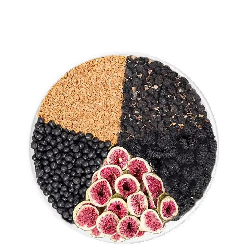 15-pack of mulberry and black wolfberry herbal tea bags with a free white drinking cup