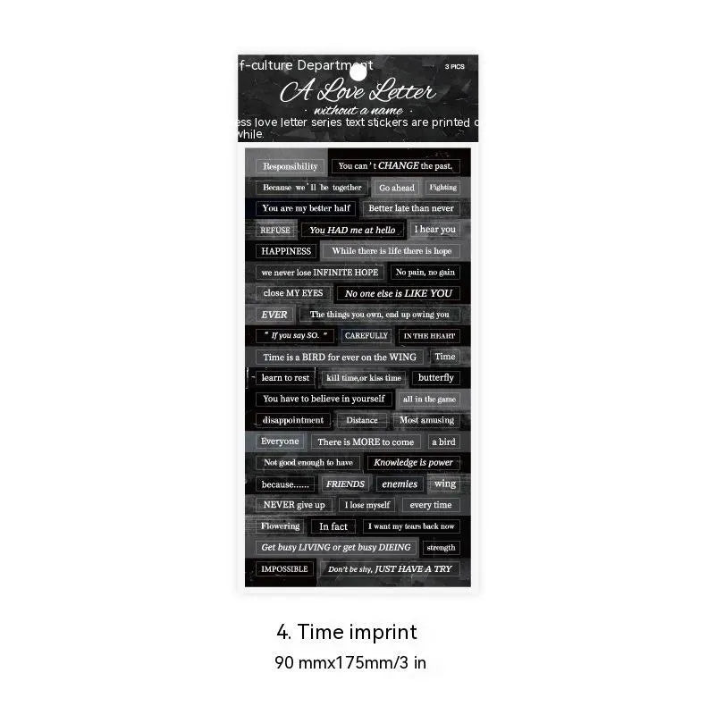Ins style English quotation stickers on Japanese paper measuring 90mm by 175mm