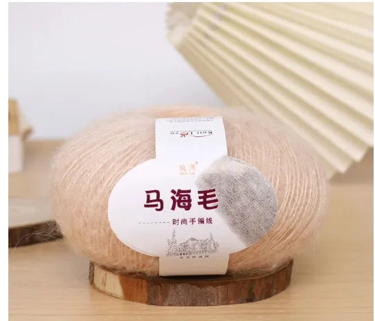 Mohair wool ball for DIY scarf knitting kit with Inverness thread in multiple colour options