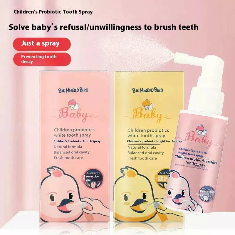 Children's probiotic anticavity oral spray bottle in 40ml size with flavour options