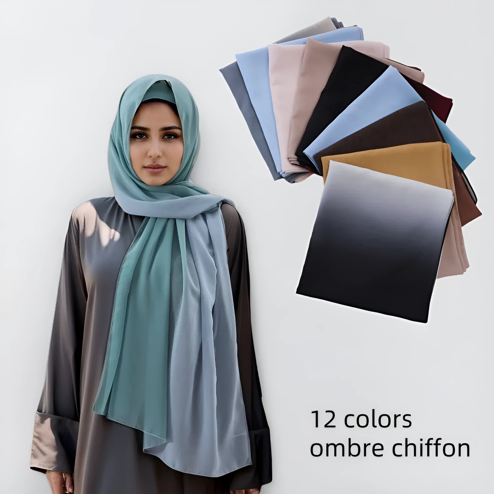 Women's lightweight chiffon summer scarf in ethnic Pu long style