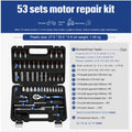 46-piece nickel-plated socket ratchet wrench set with Cr-v chromium vanadium steel construction
