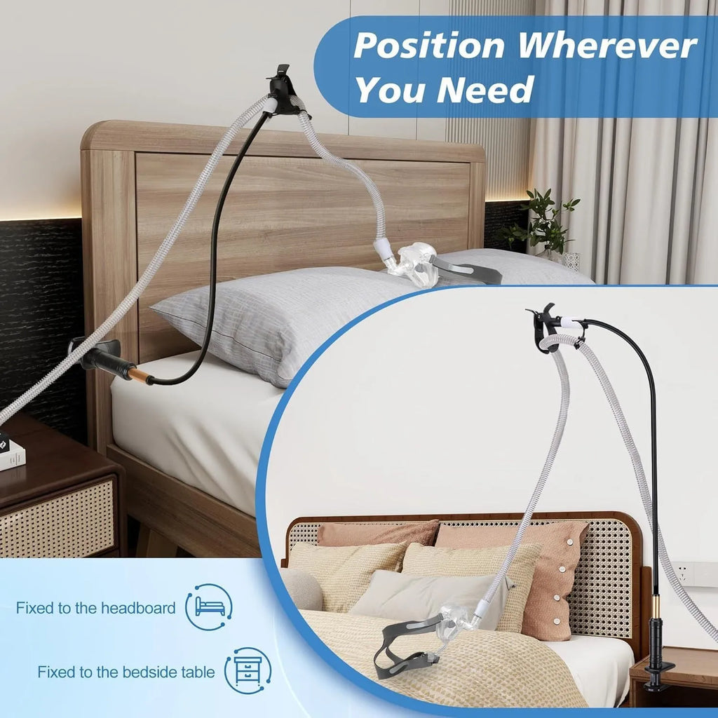 Black ventilator hose bracket made of aluminium alloy and ABS, 95cm length for bedside use