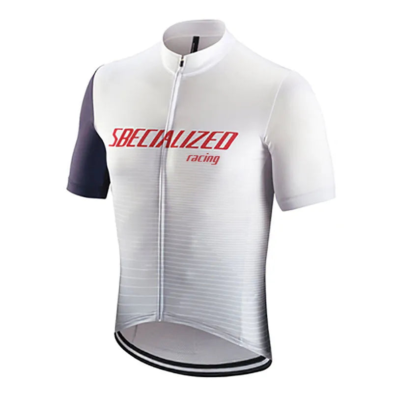 Summer men's mountain bike jersey suit with gel breathing pad, 80% polyester 20% Lycra, available in multiple colours