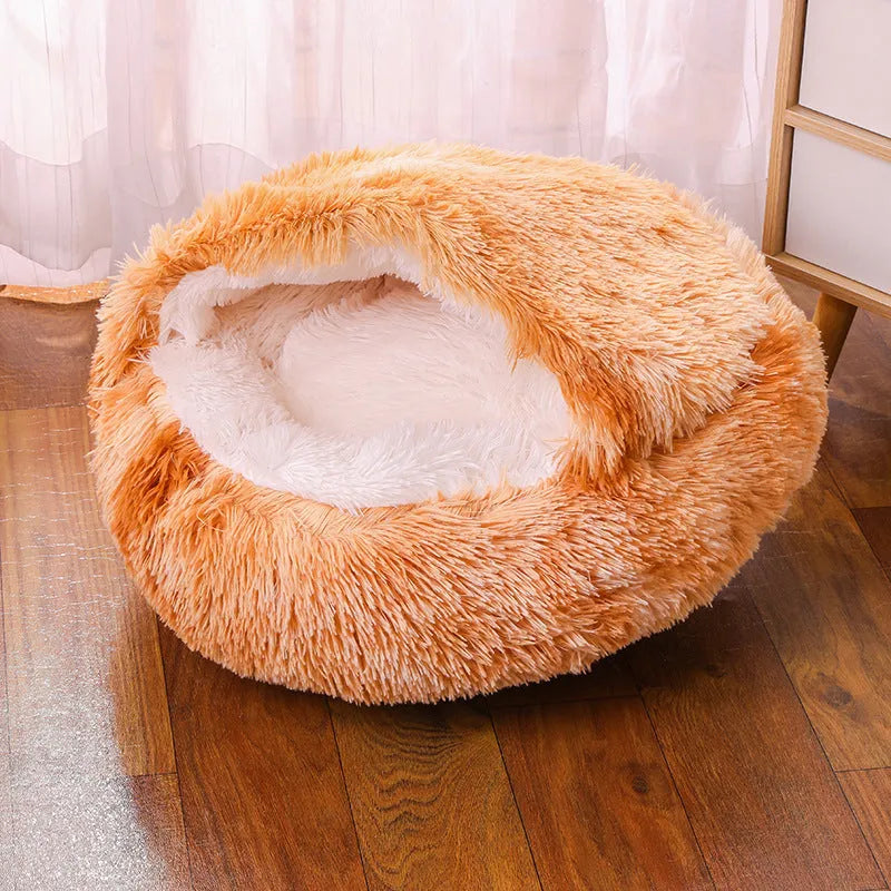 Waterproof dog kennel with semi-surrounded design in champagne colour showing sheltered interior space
