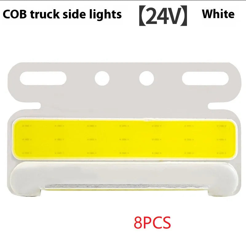 COB LED truck side marker light with aluminium housing in red, yellow, green, blue, or white.