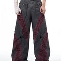 Retro three-dimensional keel casual sports pants in solid colour rayon viscose fabric