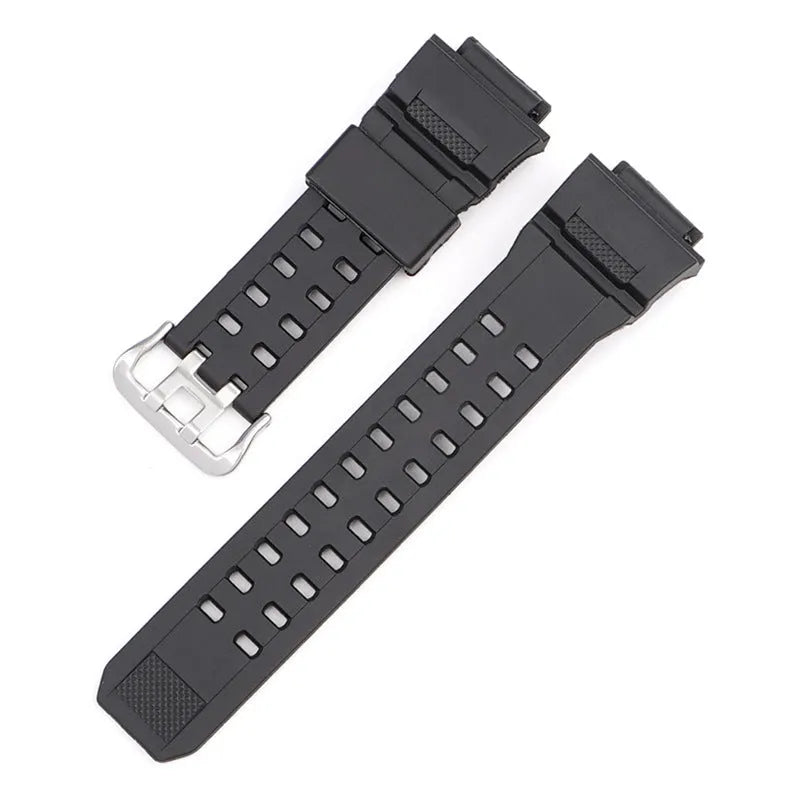 Camouflage TPU rubber watch strap with silver buckle, 12+7cm length
