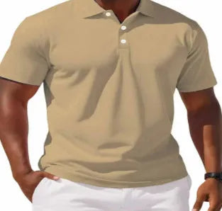 Men's slim fit solid colour short sleeve casual shirt with button front in cotton polyester fabric