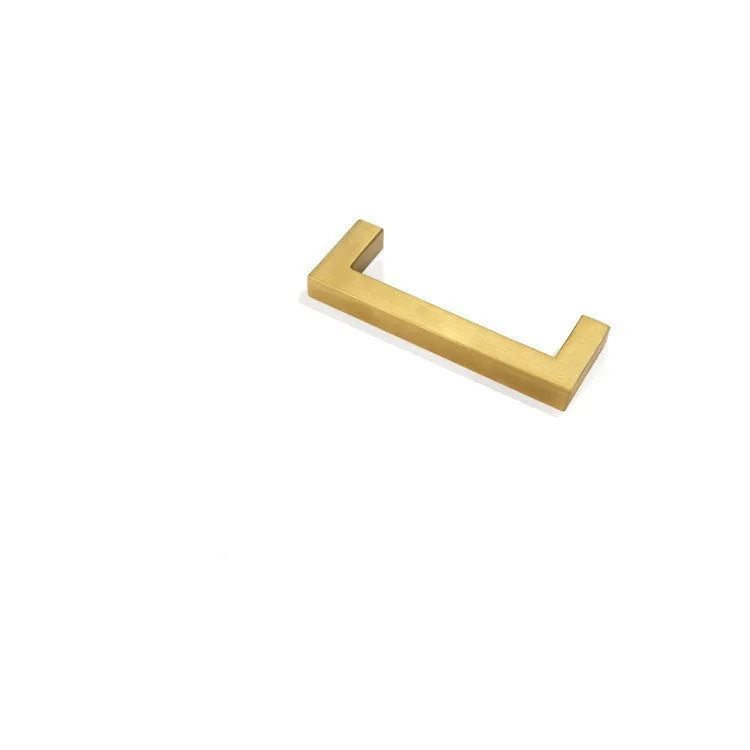 Stainless steel square pipe door handle in brushed silver finish for cabinet drawers