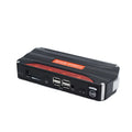 Black and red 12V vehicle emergency jump starter power pack with 7800mAh battery