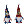 Two faceless Rudolf baby doll Christmas decorations in suit style with cloth construction