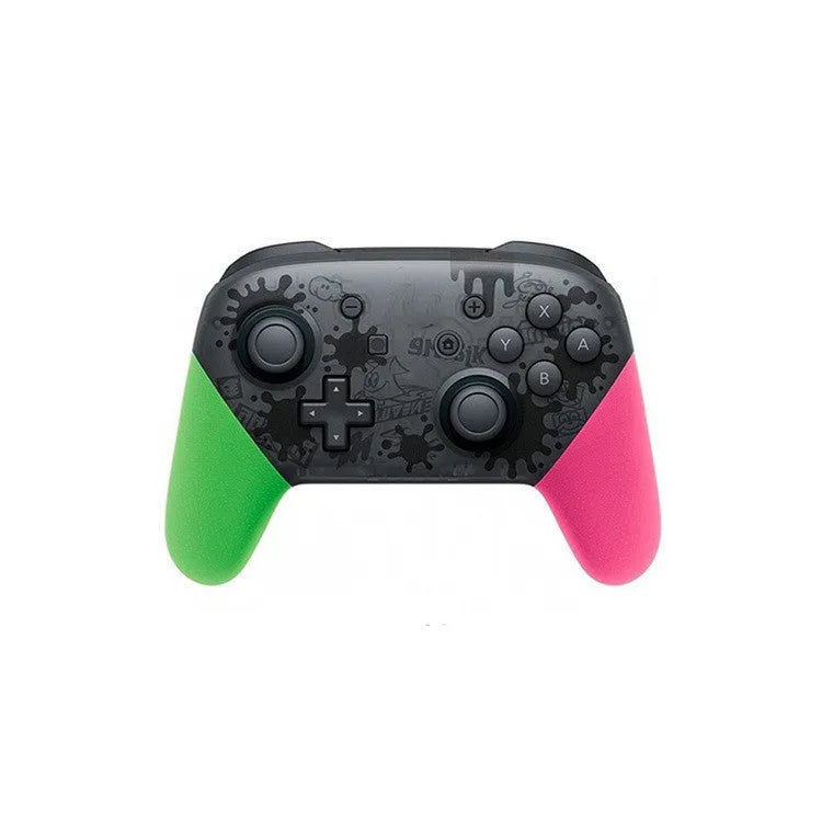 Wireless Bluetooth gamepad with vibration, available in black, white, red, and green colours.