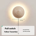 Yellow cave stone semicircle wall lamp with iron housing and pull switch