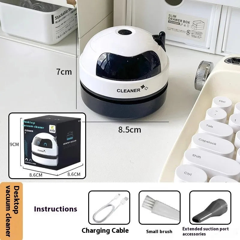 USB desktop vacuum cleaner in rocket design with blue colour for keyboard cleaning