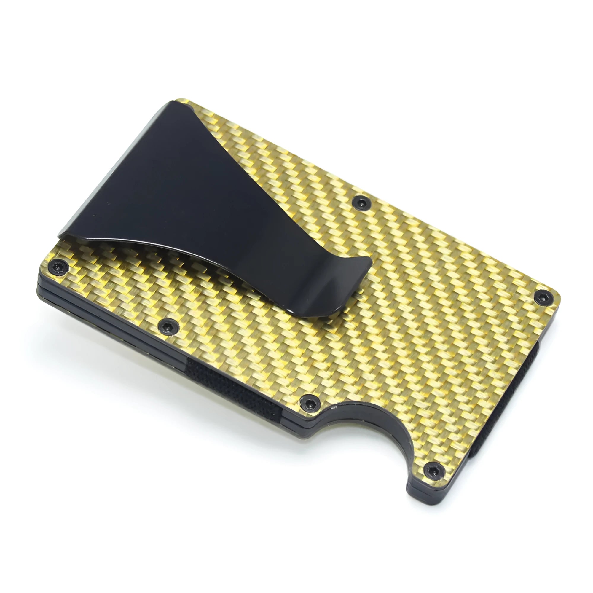 Carbon fibre and aluminium card holder with geometry design in multiple colour options
