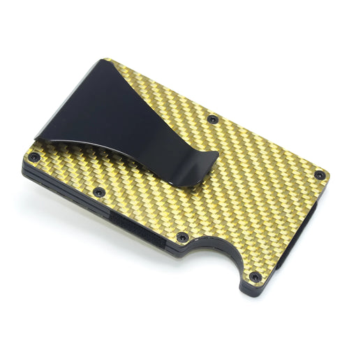Carbon fibre and aluminium card holder with geometry design in multiple colour options