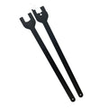 Two alloy steel wrenches, sizes 36mm and 40mm, for Land Rover fan repair