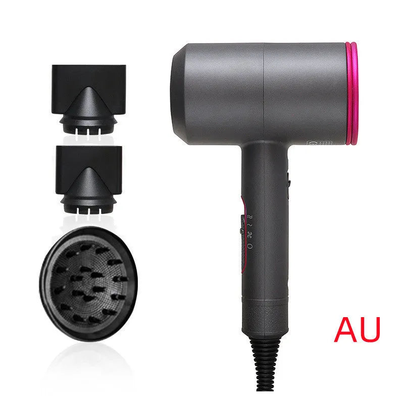 Dual voltage 2000W hotel hair dryer with 2.5 metre cable in metallic black finish
