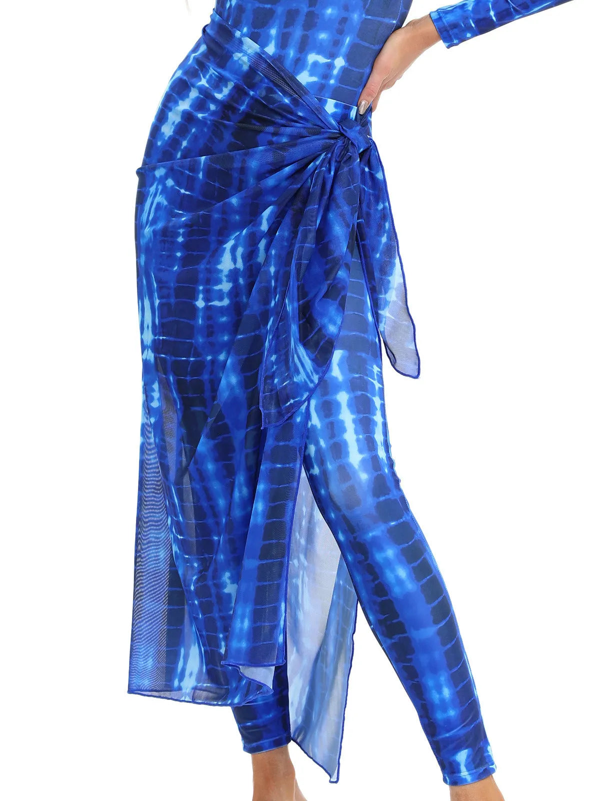 Conservative Muslim swimsuit three-piece set with apron in polyester fabric for swimming
