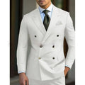 Men's brown two-piece business suit with regular cut on a hanger