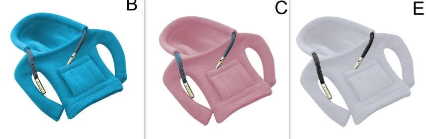 Cloth car gear shift knob cover in multiple colours, shown with 13cm by 8cm dimensions.