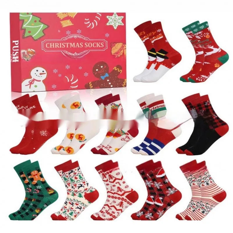 Christmas socks blind box containing one random resin craft ornament for holiday decorations
