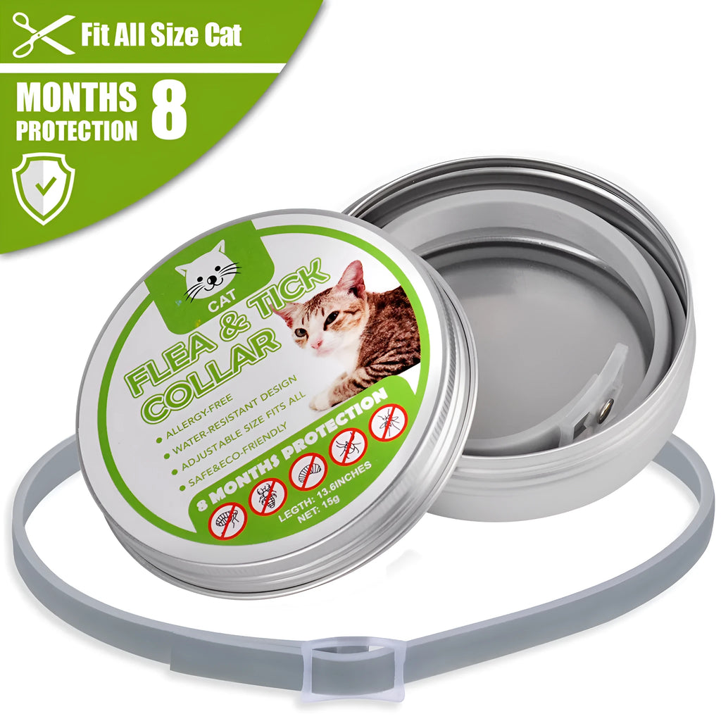 Gray TPE pet insect repellent adjustable collar for cats and dogs