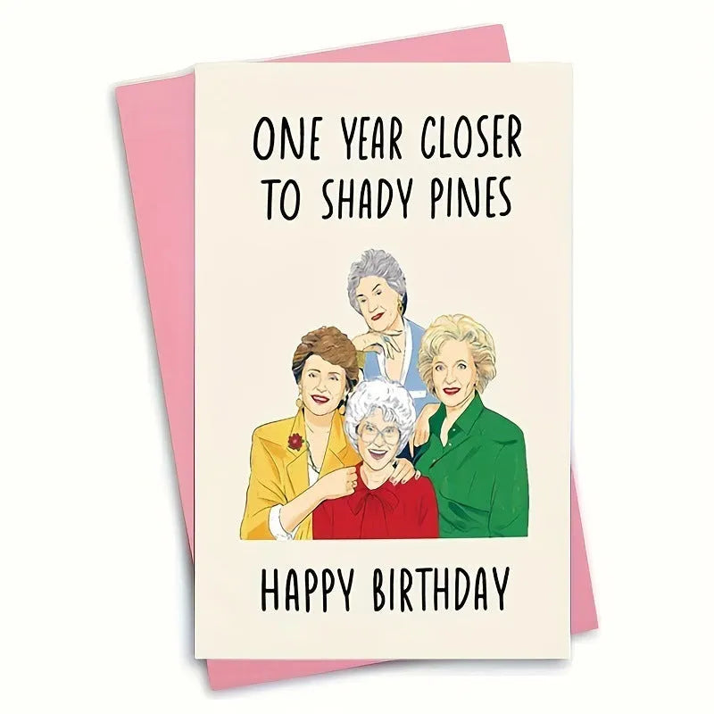 Simple printed birthday greeting cards with coloured envelopes in kraft, pink, purple, red, yellow and balloon styles