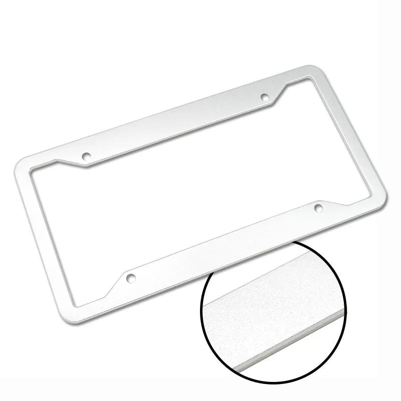 Aluminium alloy licence plate frame in black, grey, silver or stainless steel finish