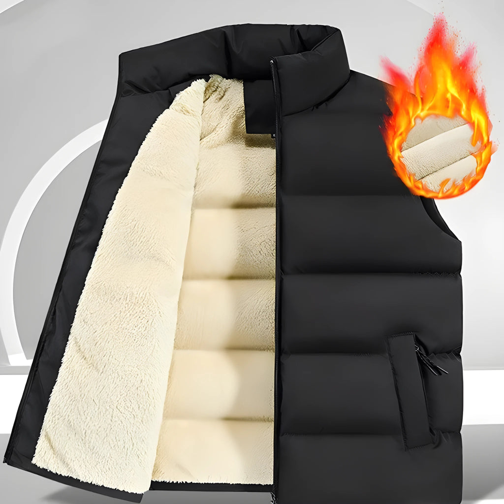 Striped men's lambswool vest in black, dark blue or red for autumn and winter wear