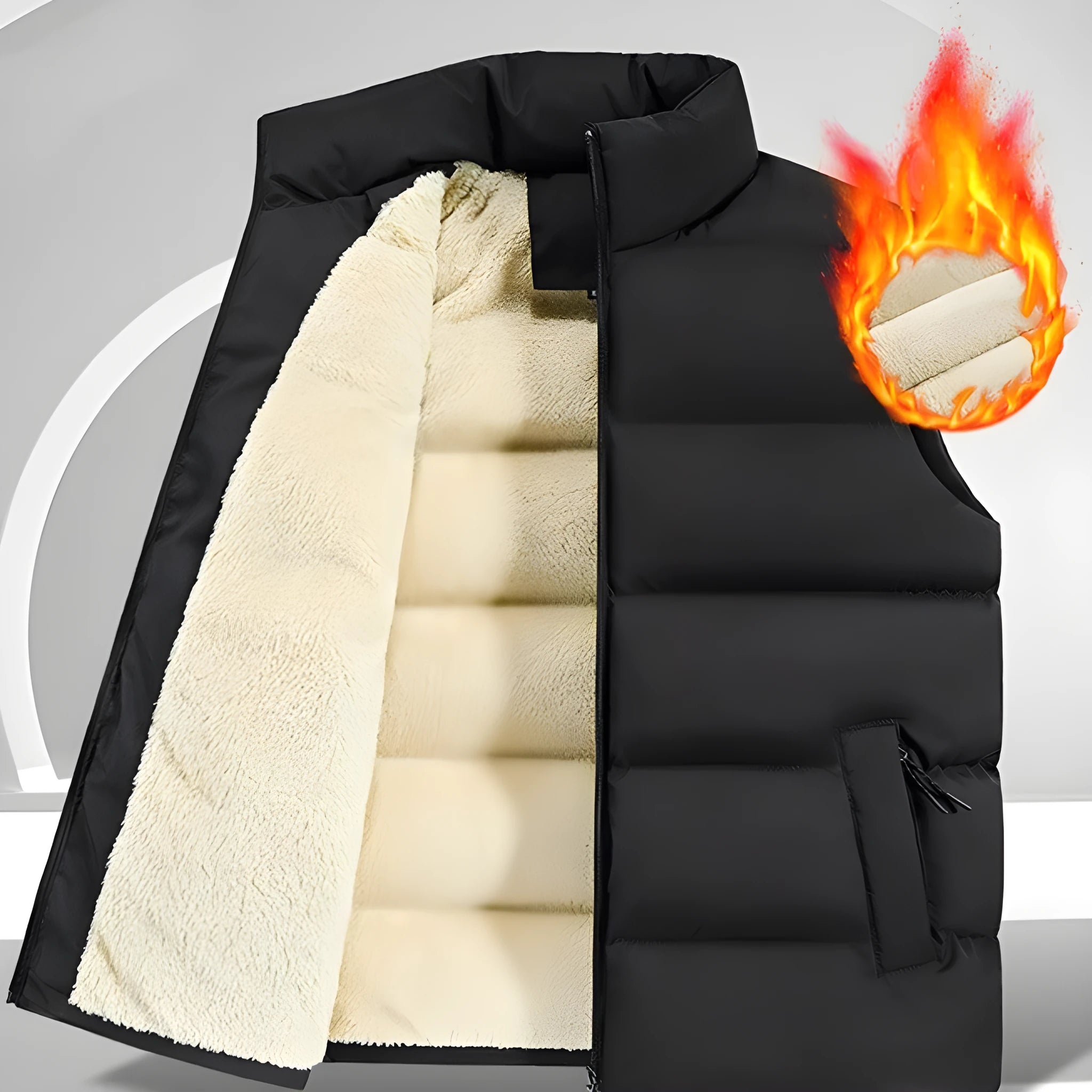 Striped men's lambswool vest in black, dark blue or red for autumn and winter wear
