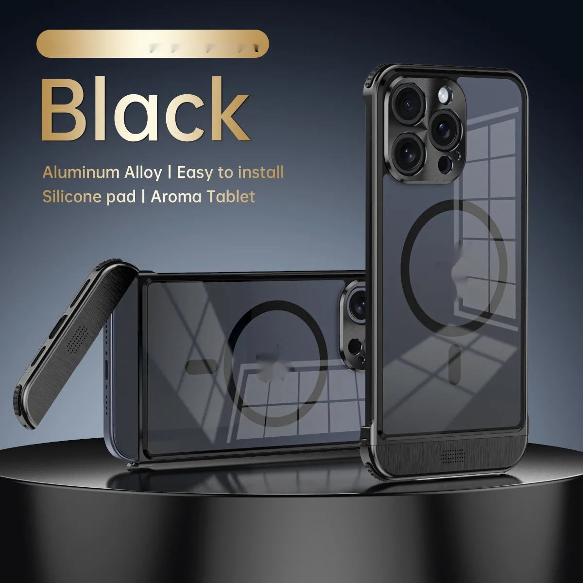 Half pack phone case with magnetic bracket and suction for iPhone in silver gray