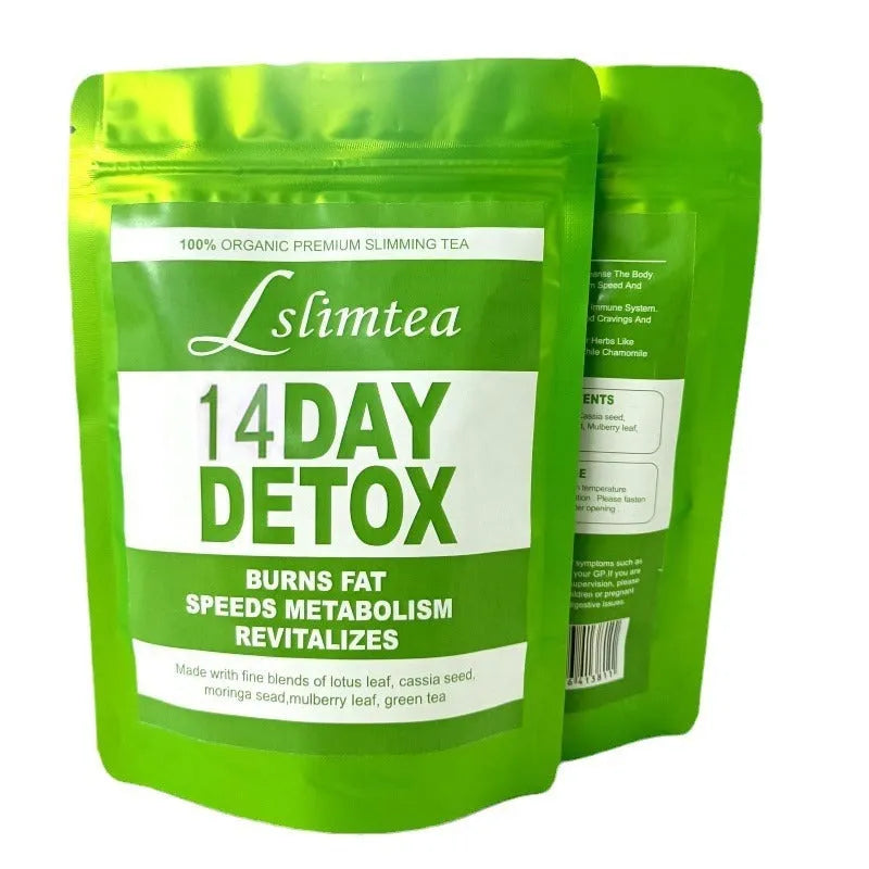 14-day herbal detox tea pack with 14 individual sachets totalling 42g for weight management